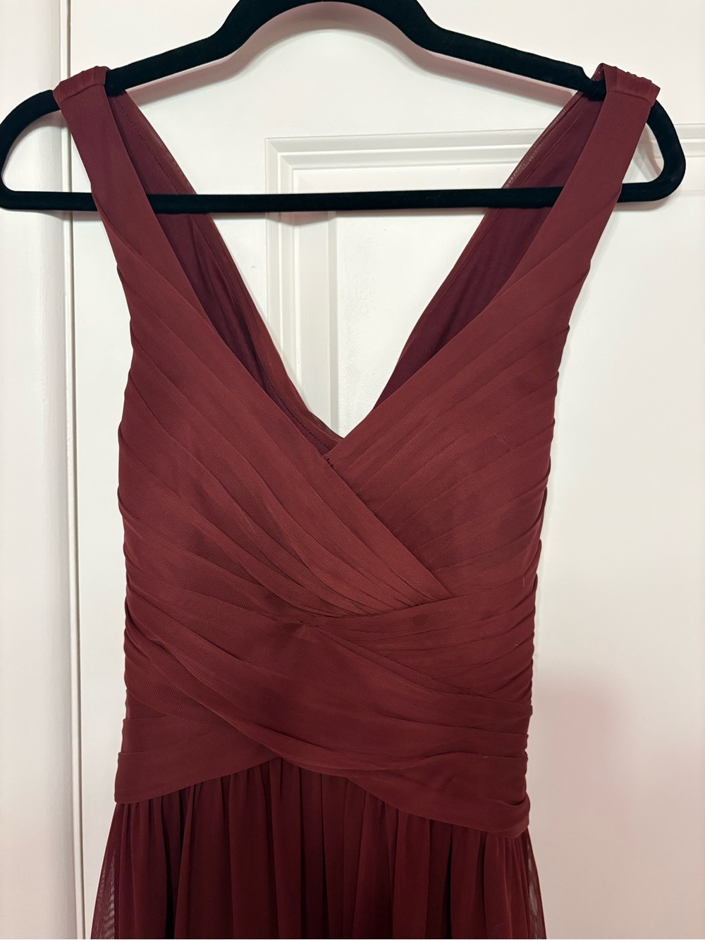 David's Bridal Burgundy Cocktail Dress